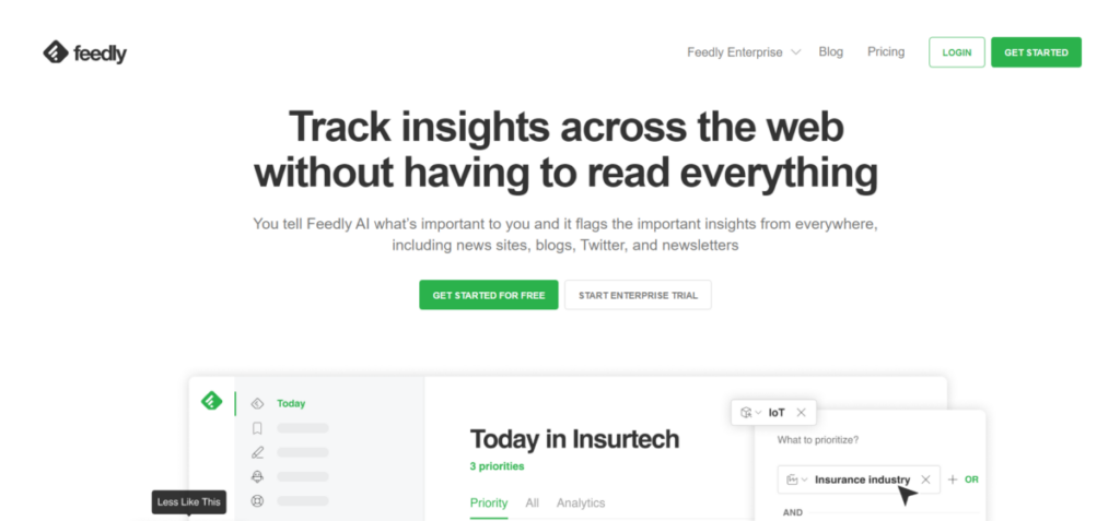 Feedly AI curation tool