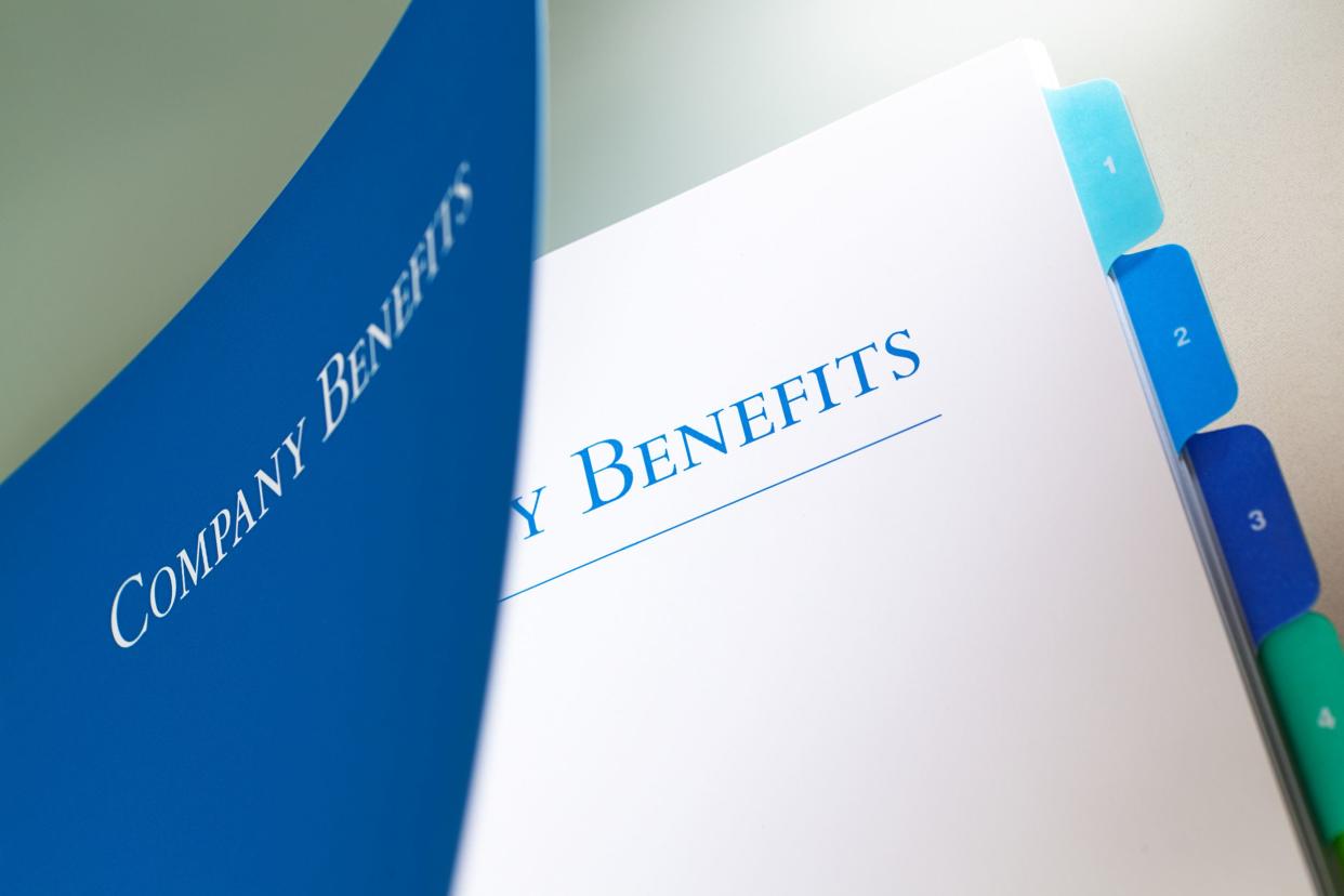 company employee benefits manual opening to outline employment occupation package