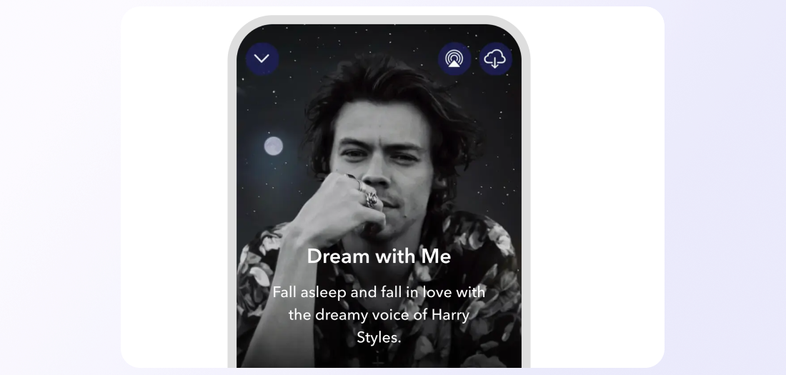 The Calm app shows an ad for a meditative bedtime story read by singer Harry Styles.