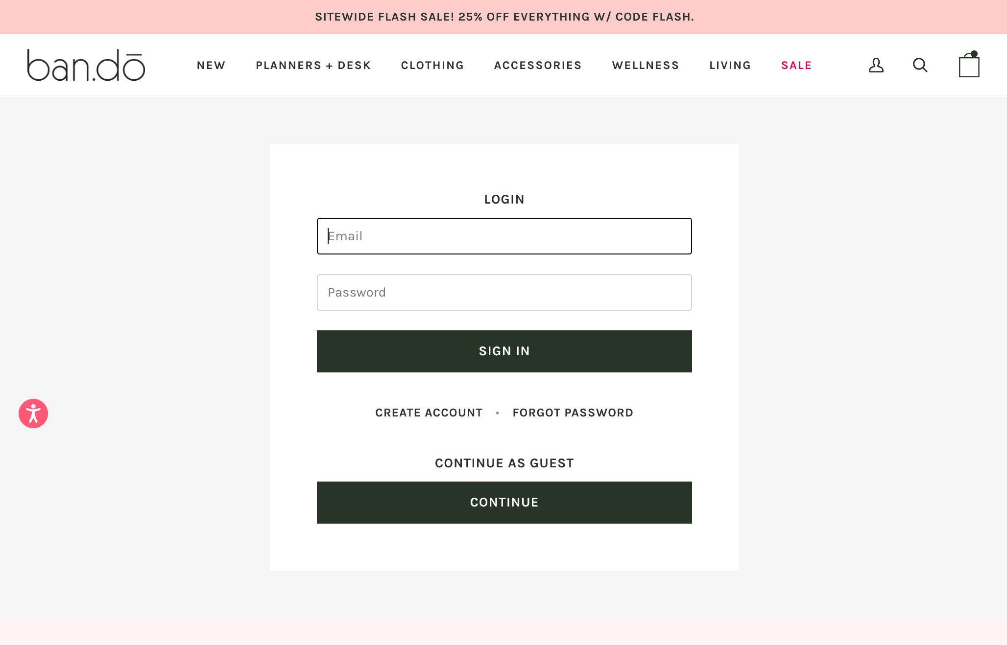 An ecommerce checkout page from the online store of Ban.do