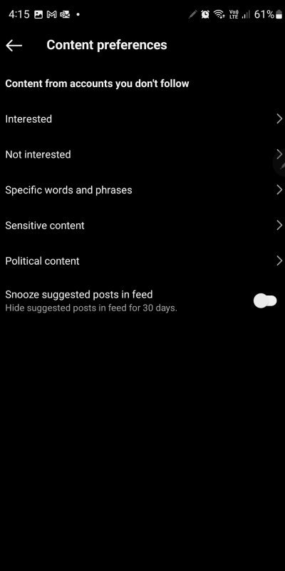 Instagram Clen Up Feed Sensitive Content Preferences