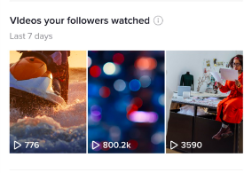 Videos your followers watched on TikTok last 7 days