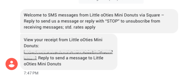 SMS messages Little oOties Mini Donuts