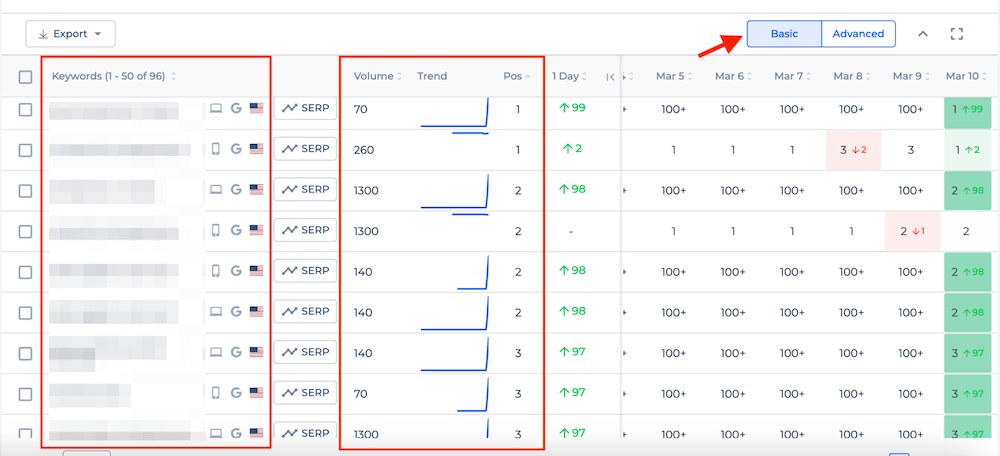 Sitechecker - Rank Tracker Basic Report