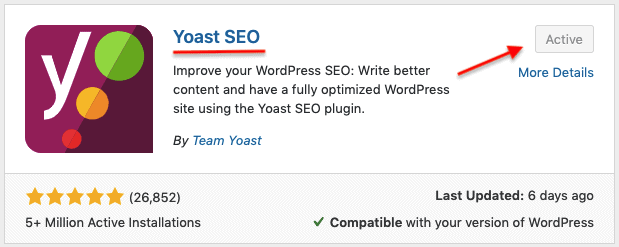 Yoast SEO Installation