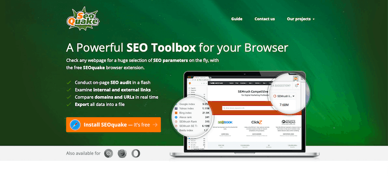 Best SEO Tools SEOquake 