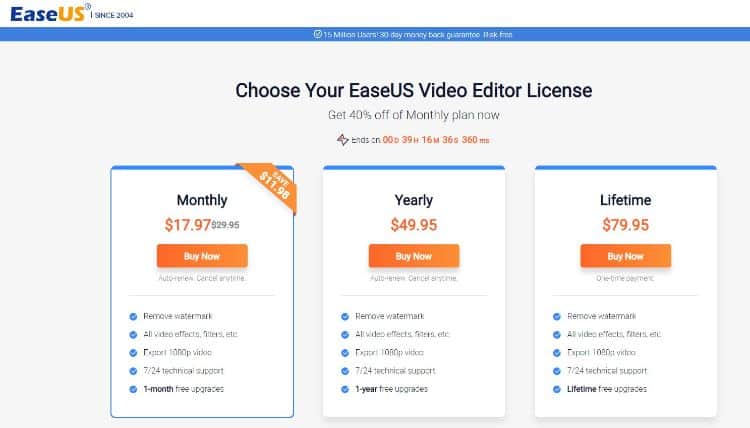 easeus pricing