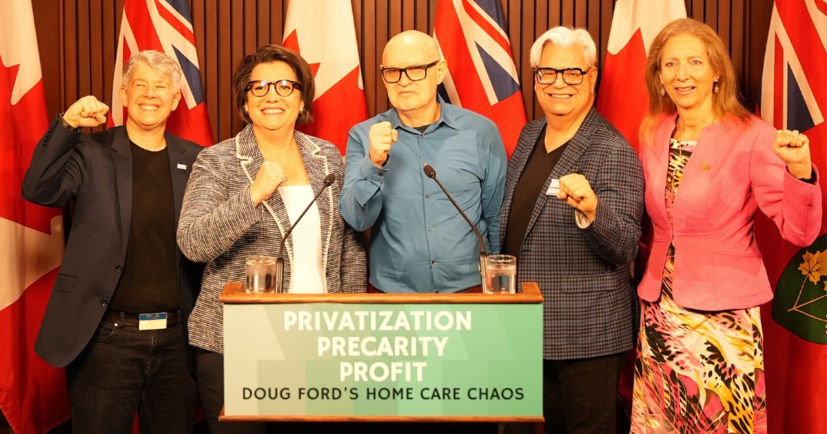 Ontario healthcare unions speak up for home care services