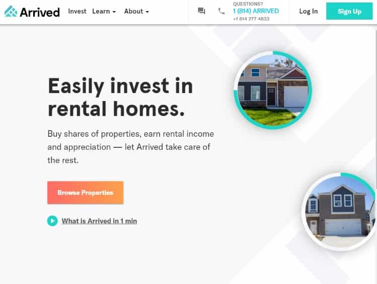 arrivedhome homepage