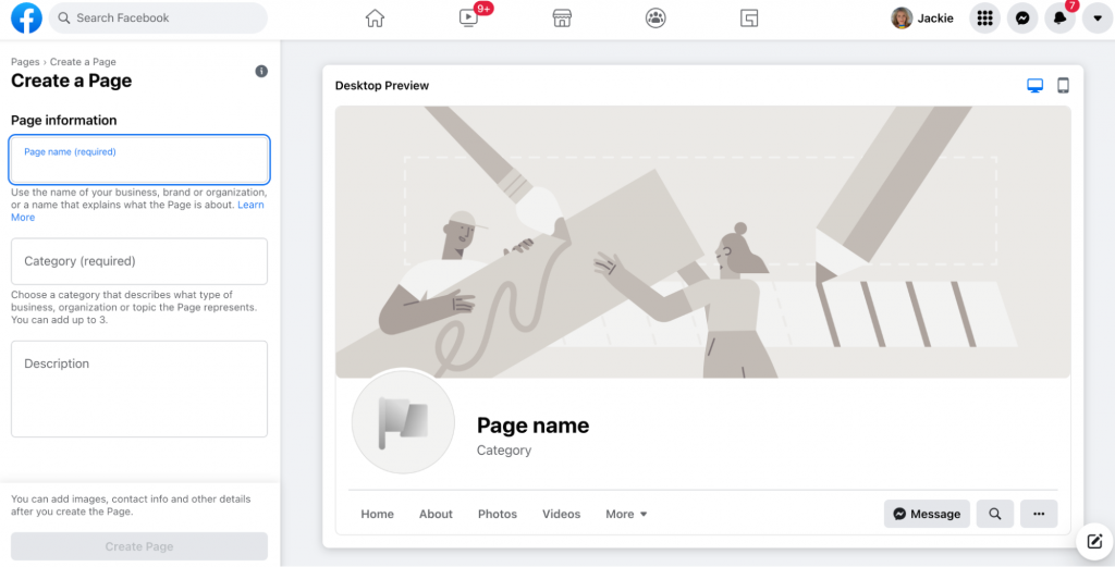 Create a Facebook Page