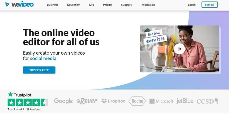 wevideo homepage