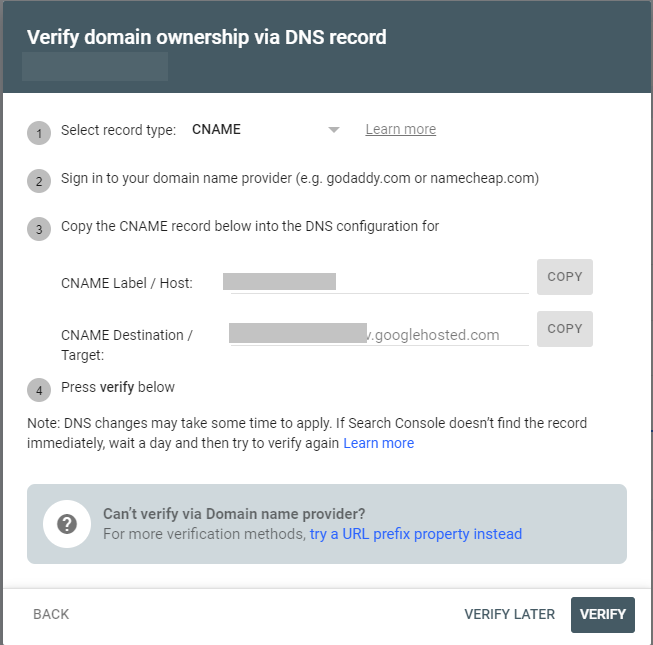 Image of the GSC Verification screen for <span class=