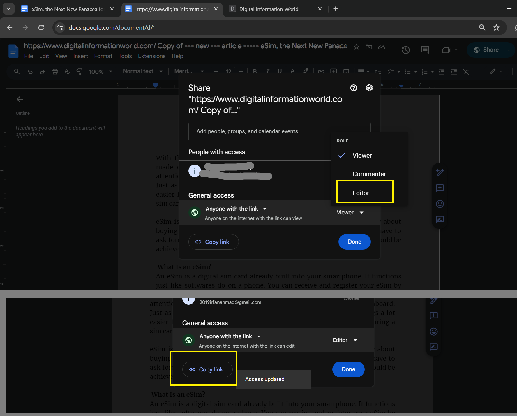 Google Docs reveals AI writing by tracking edits: large text blocks with few changes signal AI.