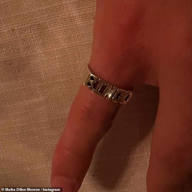 Maika shared a snap of a ring with the word 'bingo'