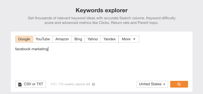 Ahrefs Keywords Explorer