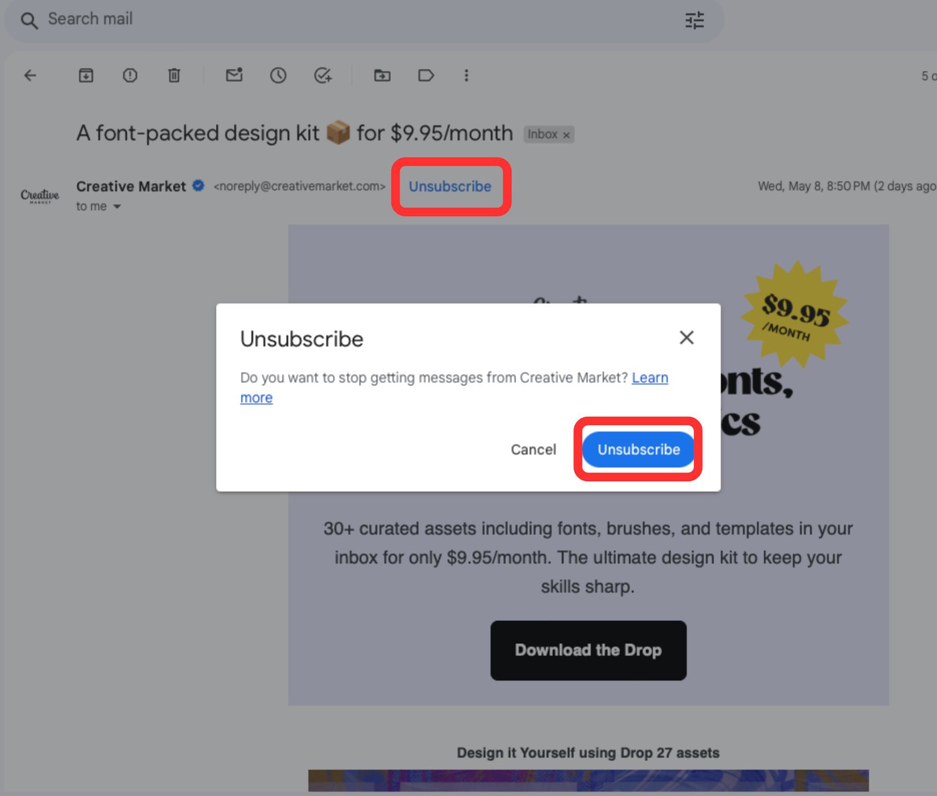 gmail unsubscribe 2