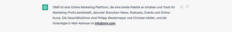Ergebnis ChatGPT Prompt 1