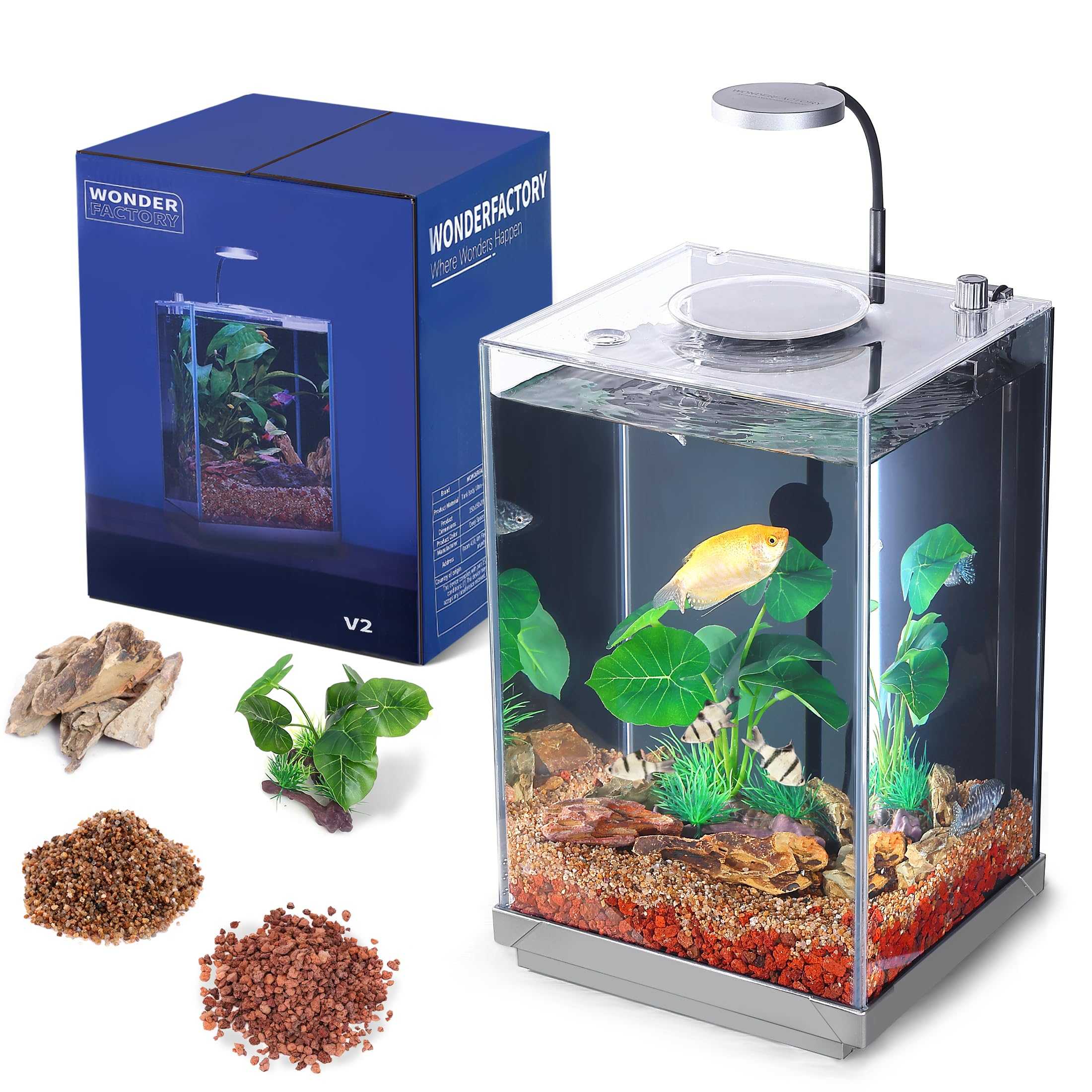 Wonderfactory 3-Gallon Aquarium Fish Tank