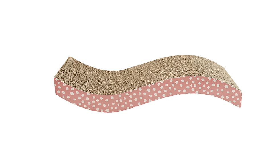 Whisker City Polka Dot Wavy Corrugate Cat Scratcher