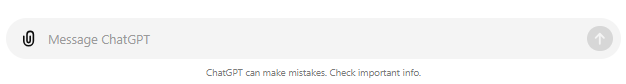 ChatGPT text box footer