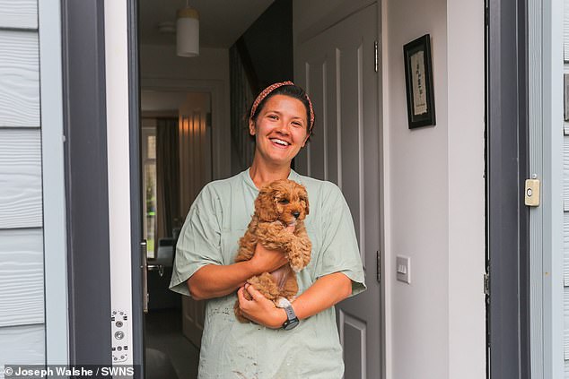 Deb Clarke (pictured with her dog Melyn) grew up in the area and moved back to Ogmore-by-Sea four years ago