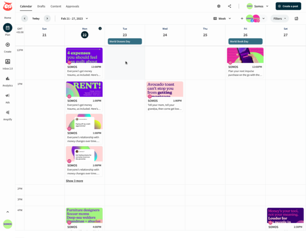 Hootsuite visual planner calendar 