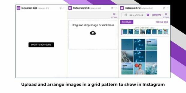 drag and drop instagram grid integration in hootsuite