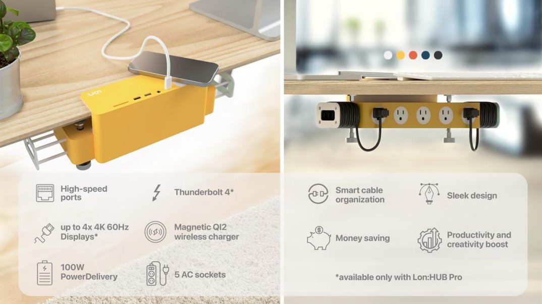 Lon:HUB unique desktop charger and connectivity hub