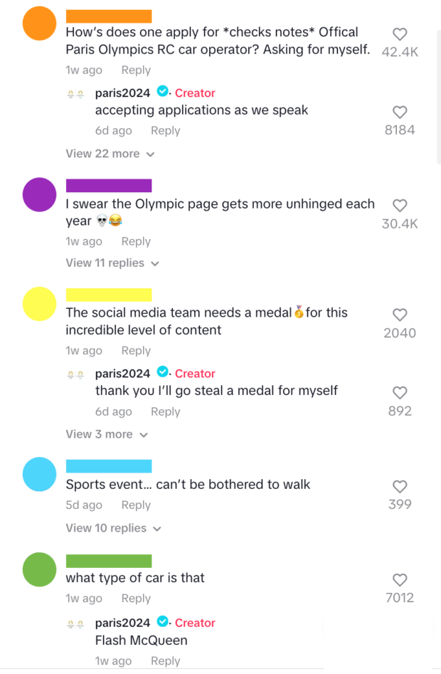 Paris olympics comment section