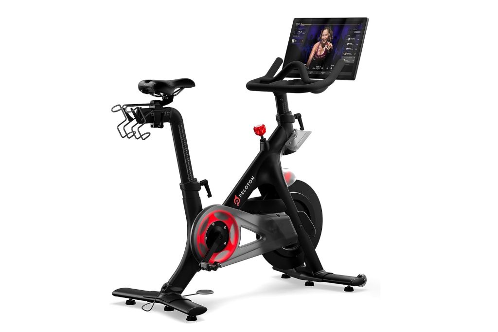 Peloton Original Bike with screen turned on.