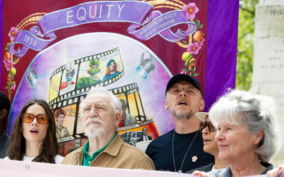 Brian Cox (second from left) at a demonstration in Leicester Square, central London, last year