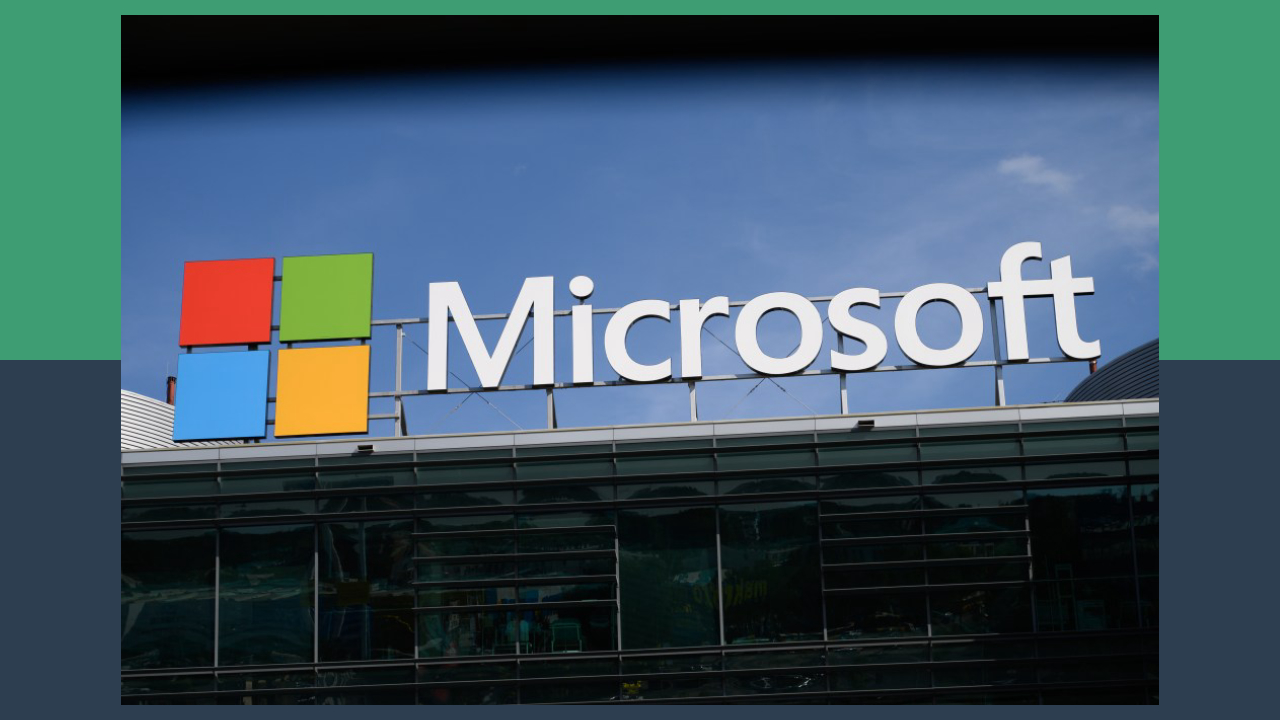 Microsoft signage is being pictured in Warsaw, Poland, on June 26, 2024.