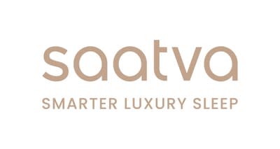 Saatva logo and tagline, smarter luxury sleep.