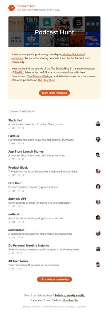 Product Hunt is an online platform