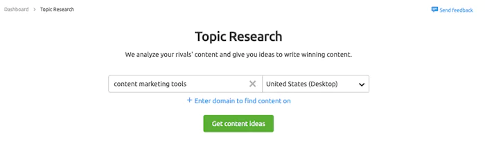 Semrush Topic Research Tool