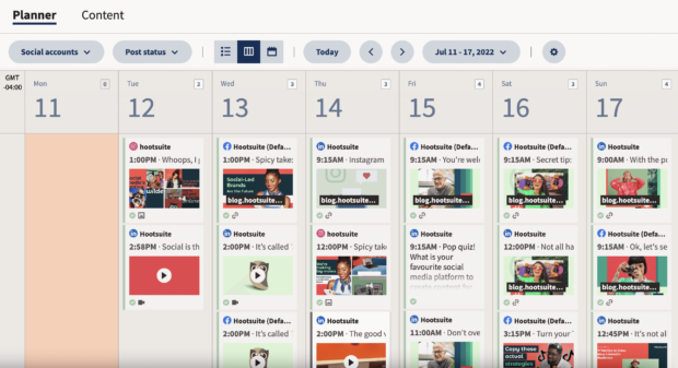 Hootsuite Planner calendar can be used for social media collaboration