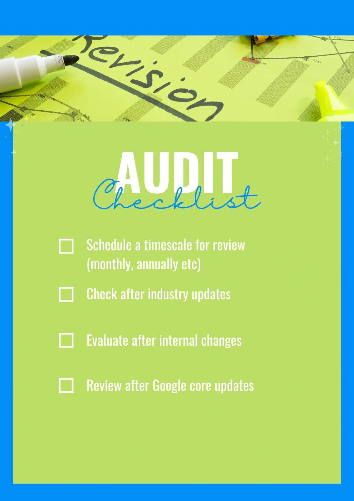 Checklist- Review and rework