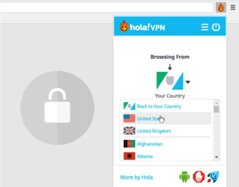 Hola VPN can be used as a browser extension to unlock restricted content.