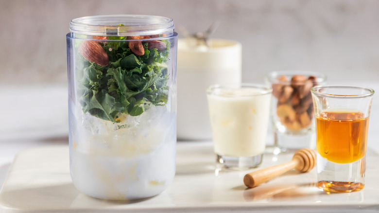 Variety of health foods in different jars