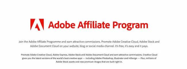 Adobe affiliate program.