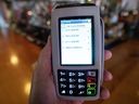 A payment terminal displays tip options at a restaurant on Sept. 12, 2024, in Montreal. The Quebec government is proposing legislation to curb abusive tipping practices including the exclusion of taxes when calculating suggested tips.