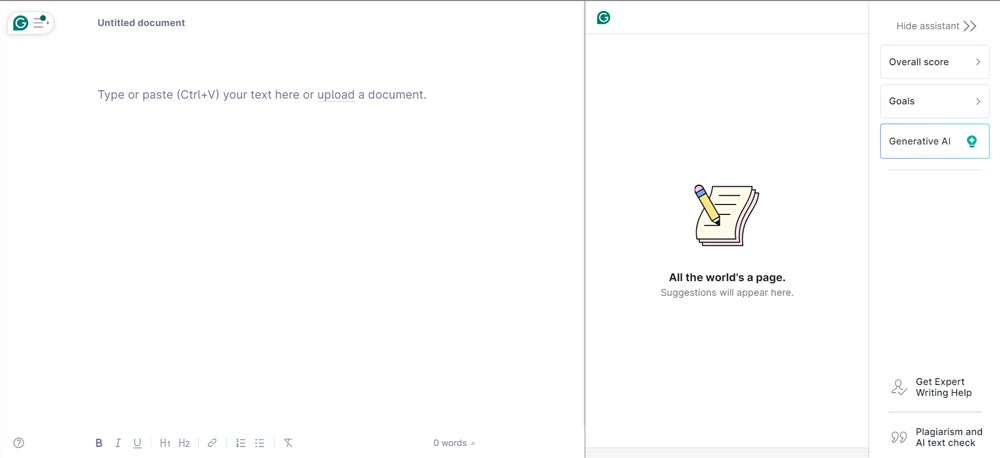 Grammarly interface.