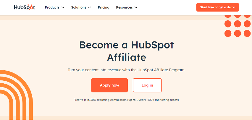 Hubspot affiliate program.