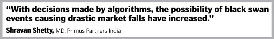 AI’s potential for misuse has come to light, particularly in stock markets where it can enable large-scale impersonation at low costs. 
Illustrations: Chaitanya Dinesh Surpur