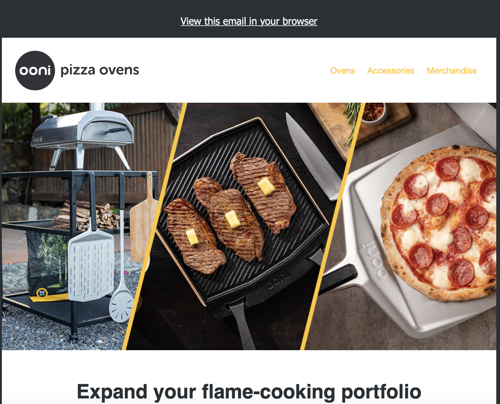 Ooni Pizza Ovens email design - brand identity.