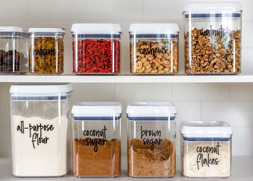 Pantry with ingredients in containers