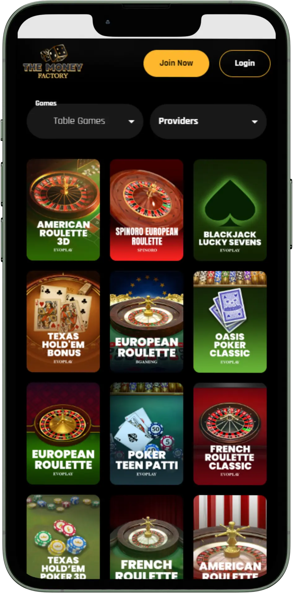 Money Factory Casino table games MI