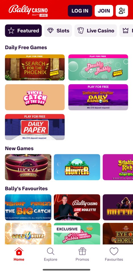 Bally UK mobile casino