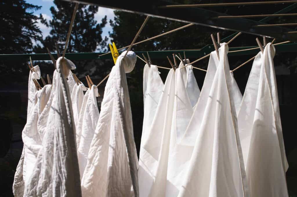 Best Hoist Clothesline; Clothes drying on hoist clothesline