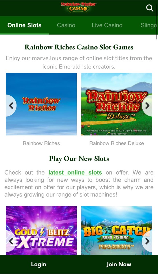 Rainbow Riches mobile casino